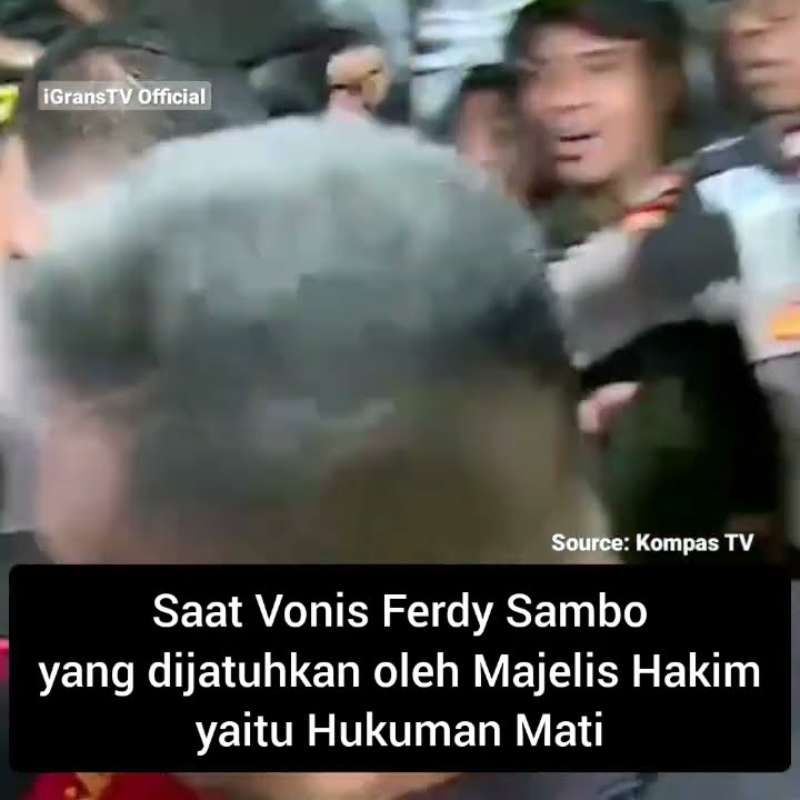 Saat Vonis Ferdy Sambo yang dijatuhkan oleh Majelis Hakim yaitu Hukuman Mati #Shorts