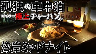 【孤独の車中泊】湾岸ミッドナイト。深夜の極上チャーハン【うまい…】