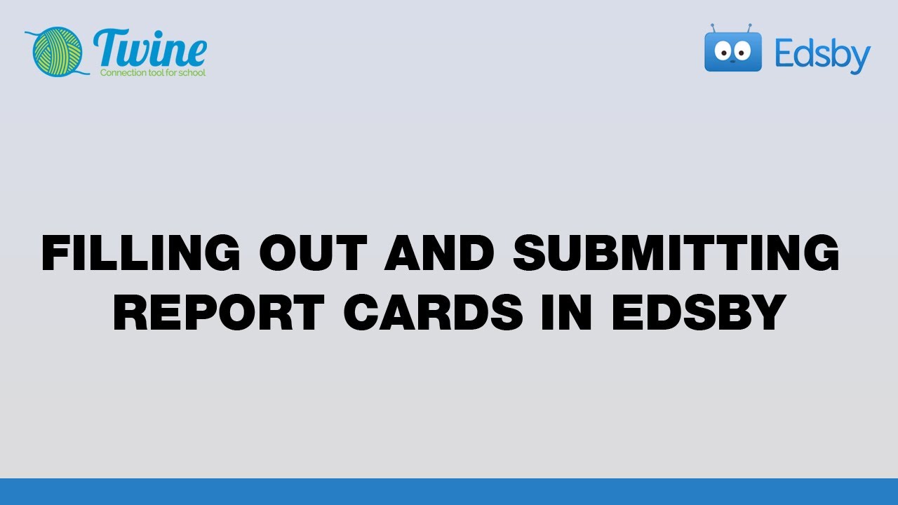 Filling out and submitting report cards in Edsby YouTube