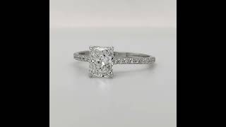 1.02 Carat radiant solitaire and diamond pavé engagement ring