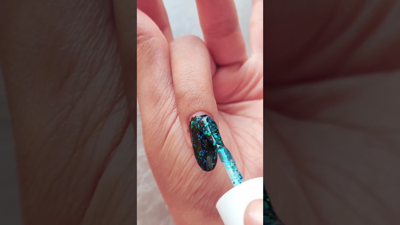 Black Sparkle Nails💅✨| 