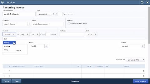 Create recurring transactions in QuickBooks