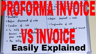 Proforma Invoice vs Invoice|Difference between proforma invoice and invoice|Invoice and proforma