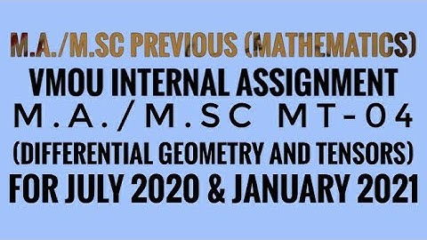 #VMOU Internal Assignment for  mathematics/MA_ M.A./M.Sc MT-04 with Book Peg number