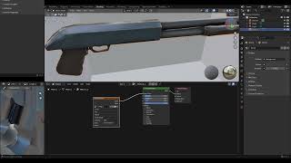 Blender metallic shine on weapon.