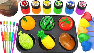 Satisfying Video L How To Make Rainbow Lollipop Candy From 6 Baby Shark Slime & Animal Paints Asmr