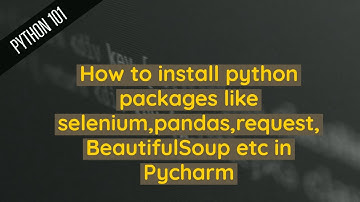 How to install python packages like selenium,pandas,requests and beautifulSoup in pycharm.