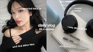 RESET vlog🧺🤍 Cleaning & organizing, big HAUL (muji, daiso, funkopop, stationary), back to Canada