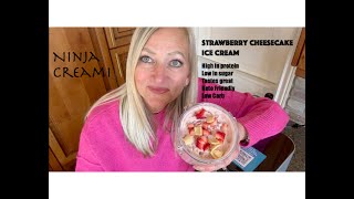 Ninja Creami Strawberry Cheesecake Ice Cream. High Protein, Keto Friendly & Oh So DELICIOUS!
