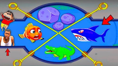 Shinchan and Chop Saving Fish From Evil Shark | Noob vs Pro vs Hacker in Save The Fish