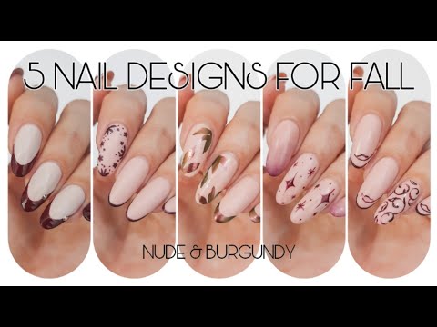 Fall Burgundy Color Nail Art 💅 #fyp | TikTok