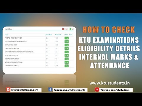 How to Check KTU Exam Eligibility Details Internal Marks and Attendance