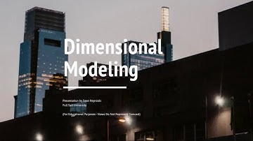 Dimensional Modeling