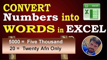How to Convert Numbers to Words in Excel Explained in Pashto by Abdullah Sorush