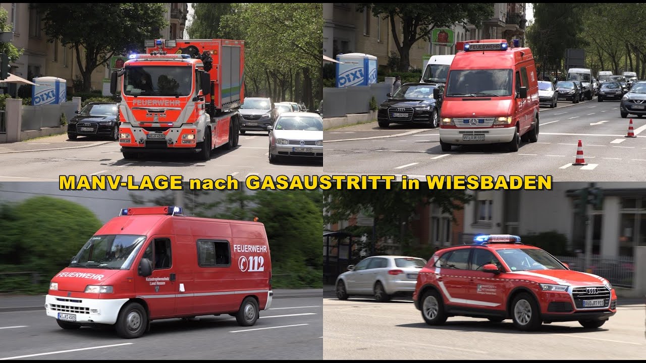 [WIESBADEN] ManV-Lage nach Gasaustritt im Gebäude + Wasserrettungseinsatz - Einsatzfahrten