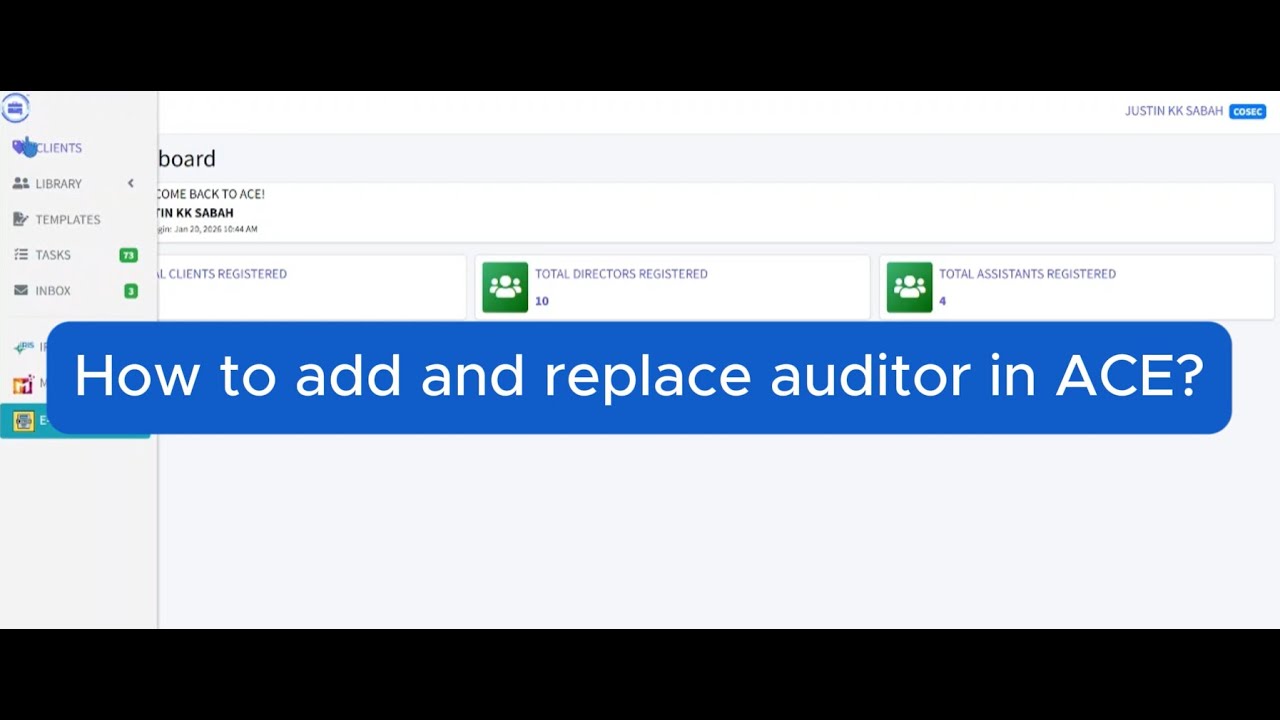 Add & Replace Auditors Online in Minutes | ACE Company Secretary Software