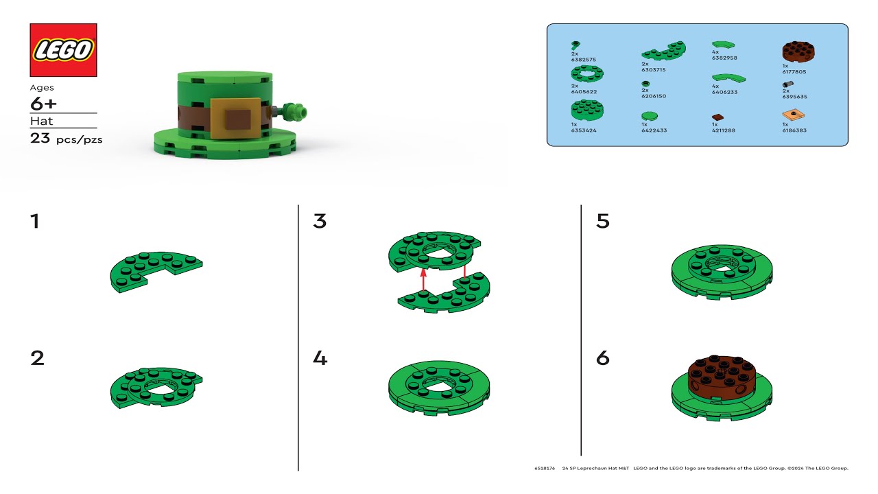 Promotional - Hat (St Patrick's Day M&T) - LEGO brand stores LEGO instructions
