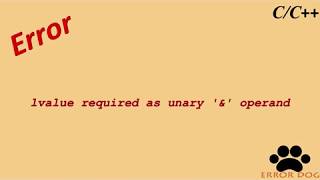 lvalue required as unary '&' operand - YouTube Lvalue Required As Unary '&' Operand - Youtube