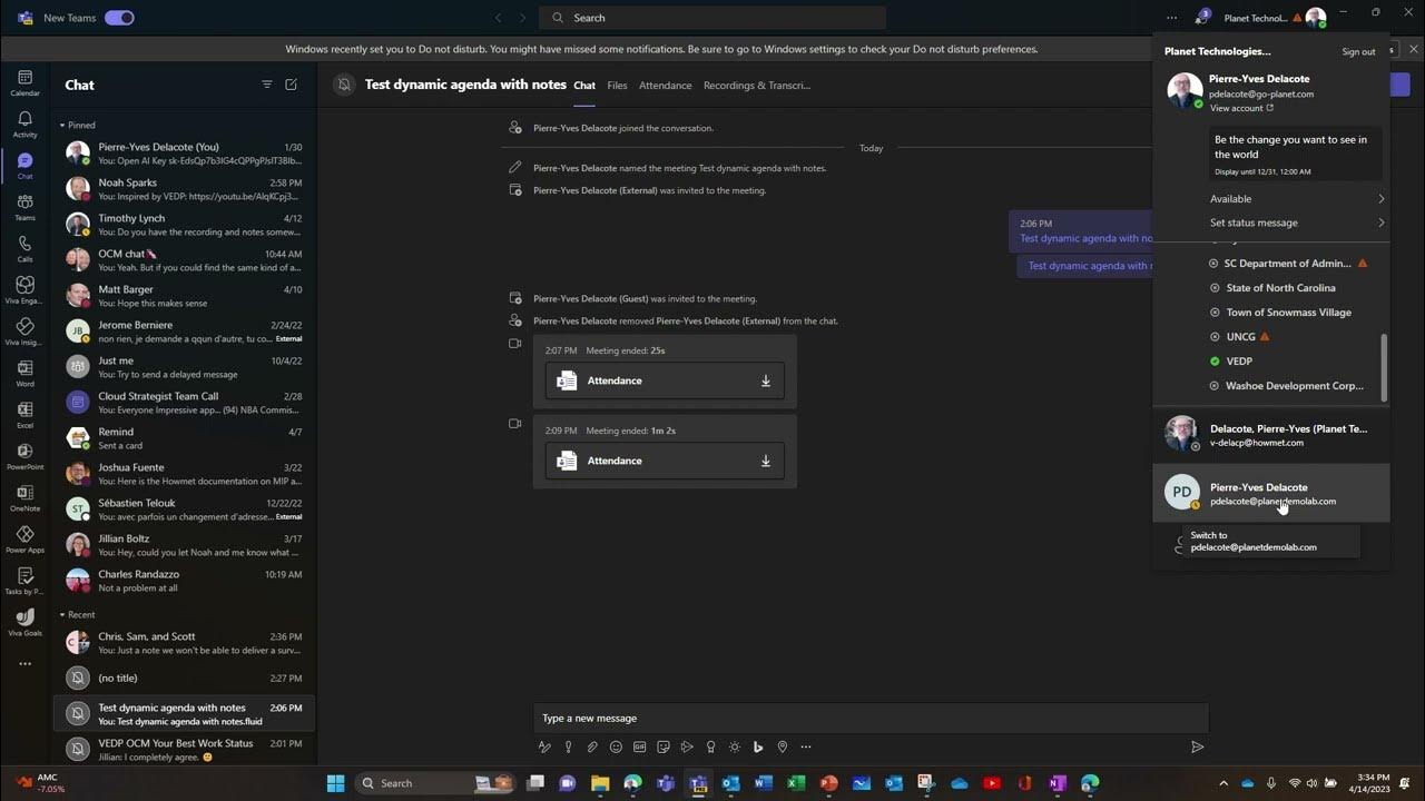 How fast is it to switch Teams from one tenant to the other New Teams