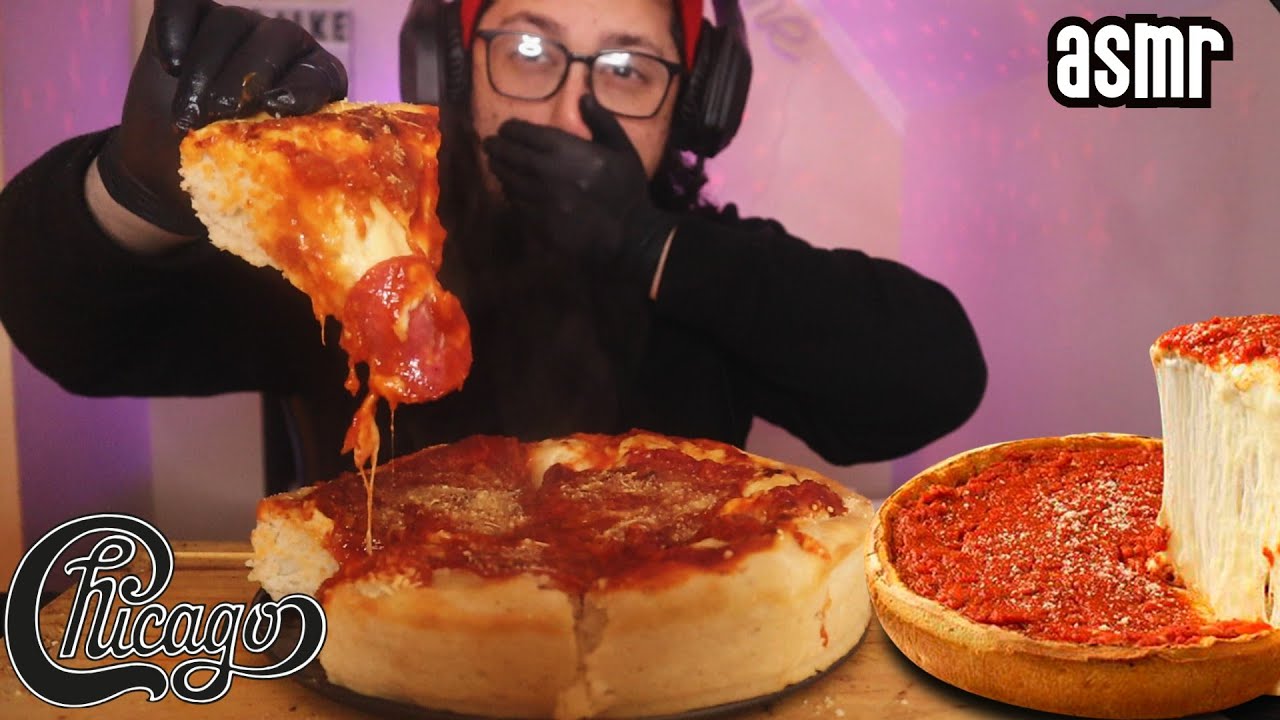 ASMR Español : Pizza Estilo CHICAGO Deep Dish Pizza MUKBANG - Sonidos Comiendo Mouth Sounds