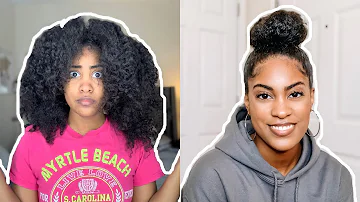 SLEEK HIGH BUN / TOP KNOT on LONG THICK NATURAL HAIR