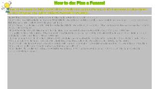 How to : How to do: Plan a Funeral
