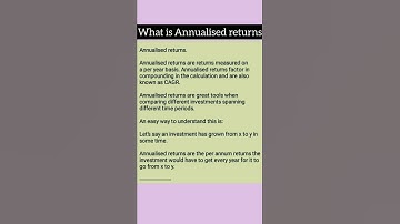 Annualised return #Type of return Part 1