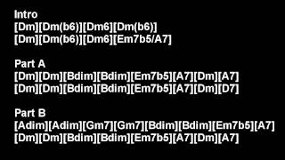 Bossa Dorado play along chords