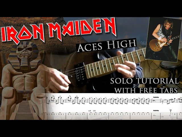 How to play Adrian Smith's solos #3 Aces High (with tablatures and backing tracks) class=