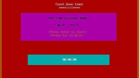 Count down timer in c program language