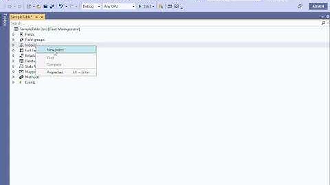 Create Index in Microsoft dynamics 365 for Finance and Operations Technical | D365