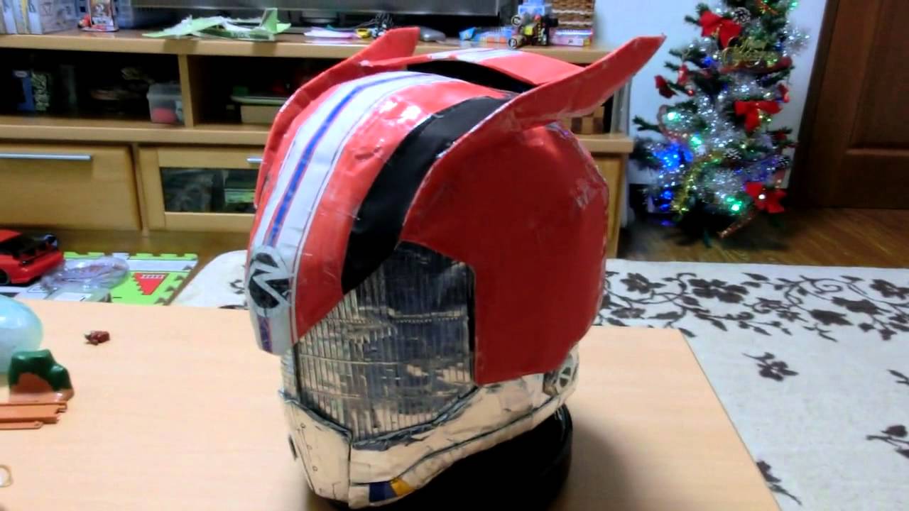 仮面ライダードライブ ダンボール製マスク完成 Kamen Rider Drive Hand Made Mask Youtube