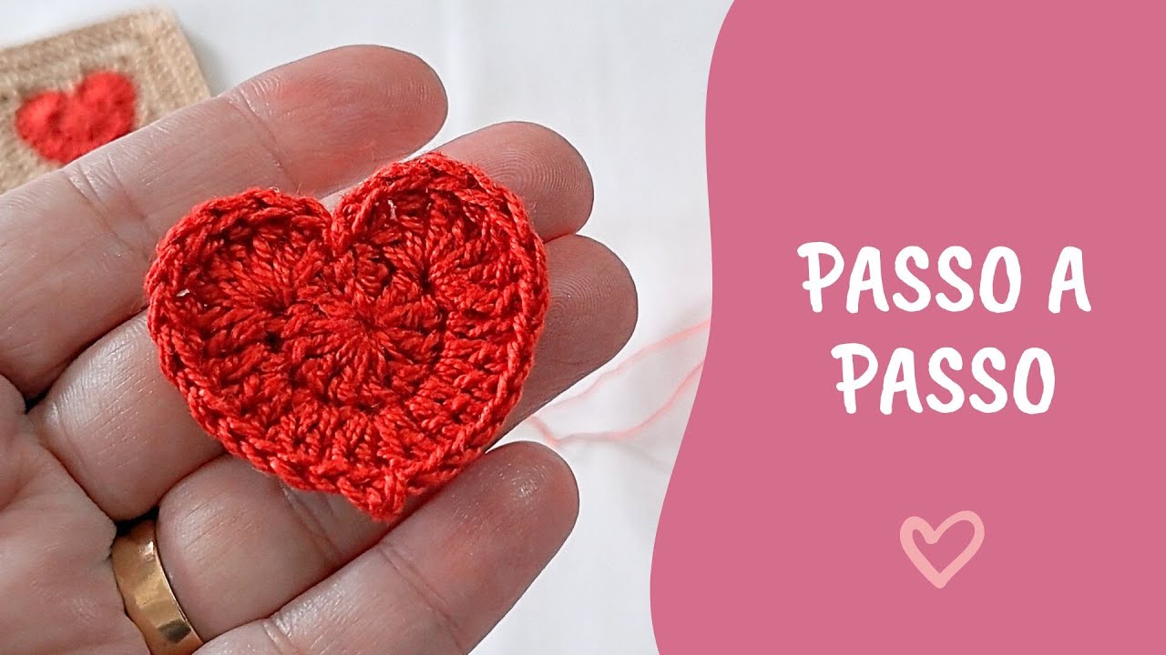 Como Fazer Coração de Crochê Fácil para Aplicação | #008