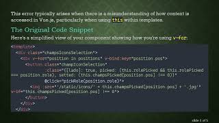 How to Fix the props undefined Error in Vue.js with v-for Content