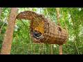 Building The Most Amazing Vine Woven Treetop Survival House in the Jungle