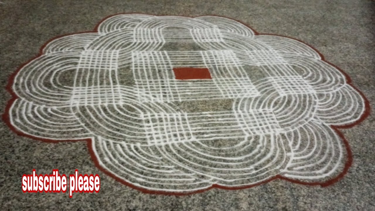beautiful rangoli design☘️☘️☘️ Two line rangoli design🍁🍁🍁 Daily rangoli ...