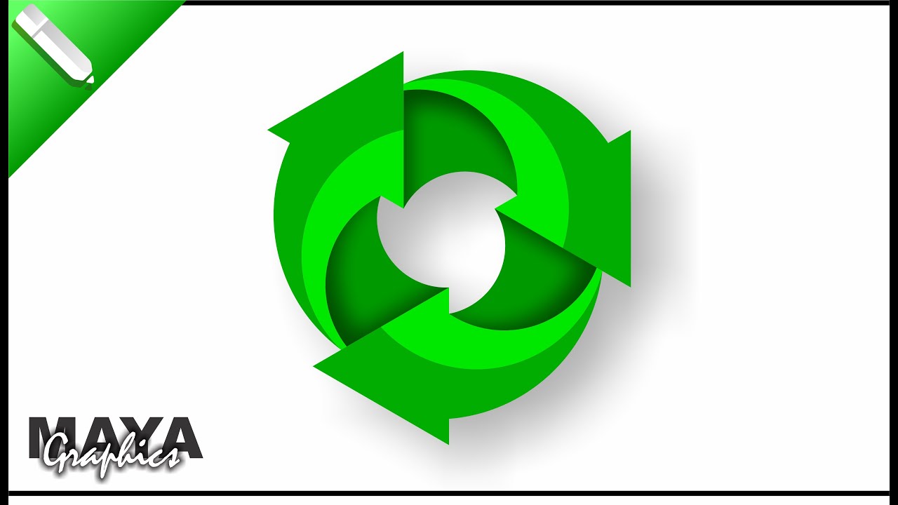 Recycle Logo Design in Coreldraw | Infographic Design in Corel draw | Corel draw tutorial