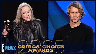 Celebrity Why Kathy Bates Is Giving Her Award to Eric Christian Olsen | Critics Choice Awards 2025 | E! News Wealth