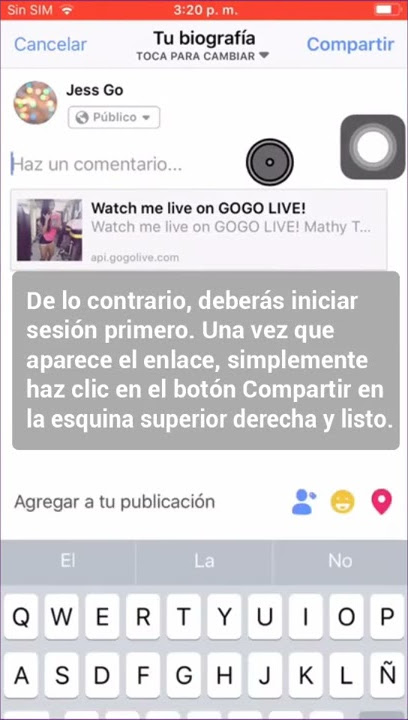 Diviértete compartiendo tu transmisión en otras redes sociales en GOGO LIVE