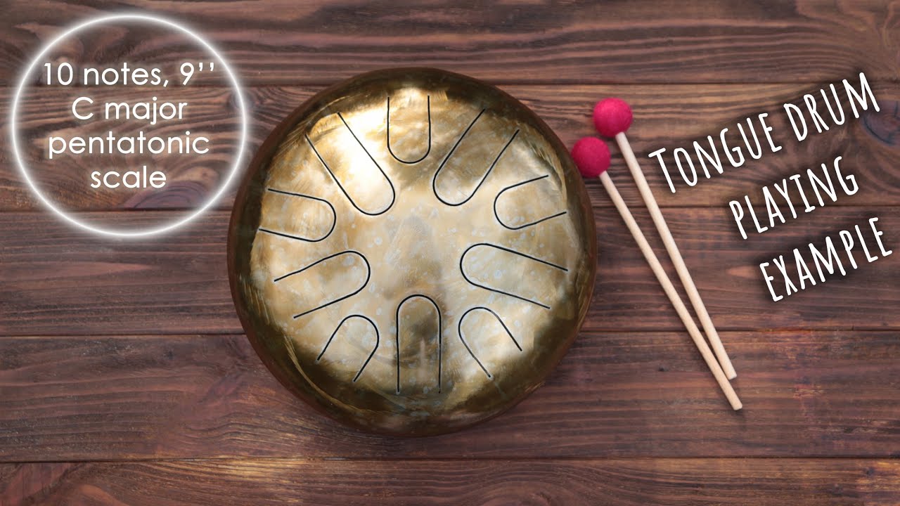 Steel tongue drum "The Gold" 9 inch, 10 notes, C major. Happy drum