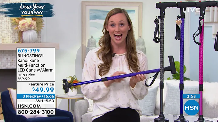 BLINGSTING Kandi Kane MultiFunction LED Cane with Alarm