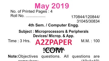HSBTE Diploma 4th Sem Microprocessor & Peripheral Devices Question Paper