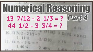 Part 4: Civil Service Numerical Reasoning Test [Subtraction of FRACTION]