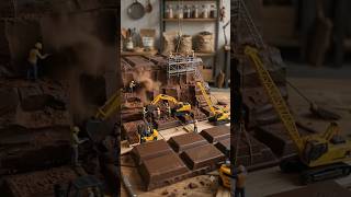 🍫 Tiny Workers Mining a Giant Chocolate Bar 😳 | Miniature Construction World