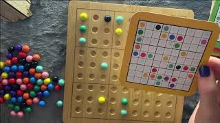 ASMR  Wooden Colored Sudoku (Medium Difficulty) Clicky Whispering