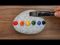 Very Simple & Easy Acrylic Painting on Stone｜Step by Step #880｜Painted Rocks｜Satisfying