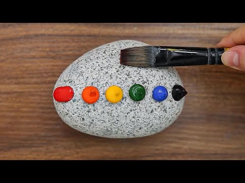 Very Simple & Easy Acrylic Painting on Stone｜Step by Step #880｜Painted  Rocks｜Satisfying 