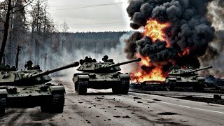 Terrifying Battle! German Leopard Tank Ambushes and Blows Up a Russian T-72SM Tank en route |