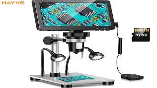 Hayve 7‘’ Digital Microscope 1200X Zoom 12MP HD Electronic Microscopes Camera Magnifier fo