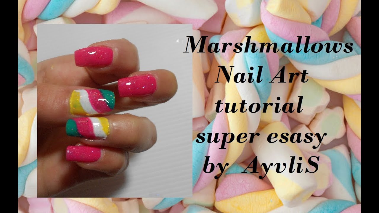 nail art primavera estate marshmallows super facile e veloce anche